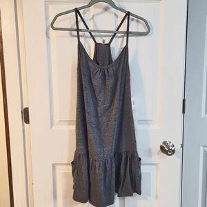 Sundress Beach Cover up XL (runs small) Charcoal Gray Eco Swim by Aqua Green NWT